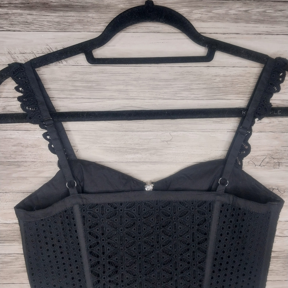 BEBE corset eyelet top size extra small womens - Picture 8 of 13